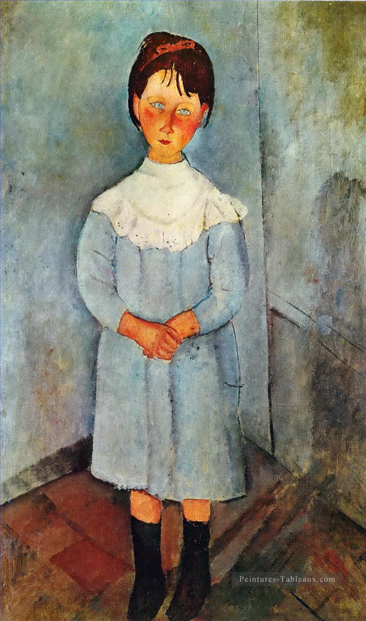 petite fille en bleu 1918 Amedeo Modigliani Peintures à l'huile